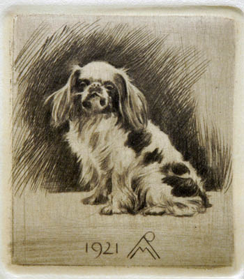 Richard Müller (1874-1954),Einer von Richard Müllers Hunden in reizvoller
Darstellung,one of Müllers dog-puppies